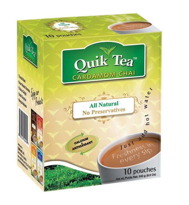 Quik Quick Tea Cardamom Chai - 10 Pouches (Pack of 3)