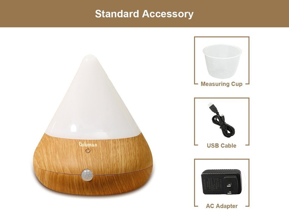 Aromatherapy Essential Oil Diffuser + Guluman 150ml Portable USB Air Humidifier Smart Infrared Induction, Ultrasonic... N2