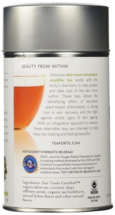 Tea Forte Skin-Smart LYCHEE COCONUT Loose Leaf White Tea, 3.5 Ounce Tea Tin N4