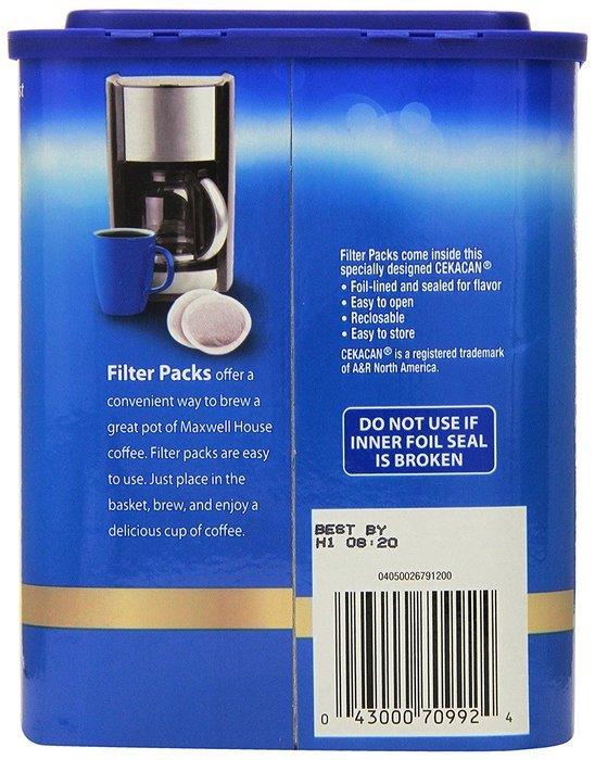 Maxwell House Original Roast Ground Coffee, 10-Count Filter Packs (Pack of 4)