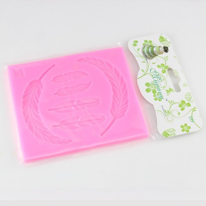 Mujiang 4 Feathers Silicone Fondant Molds Candy Making Cake Decorating Chocoloate Mould For Sugar Craft Gum Paste &hellip; N14