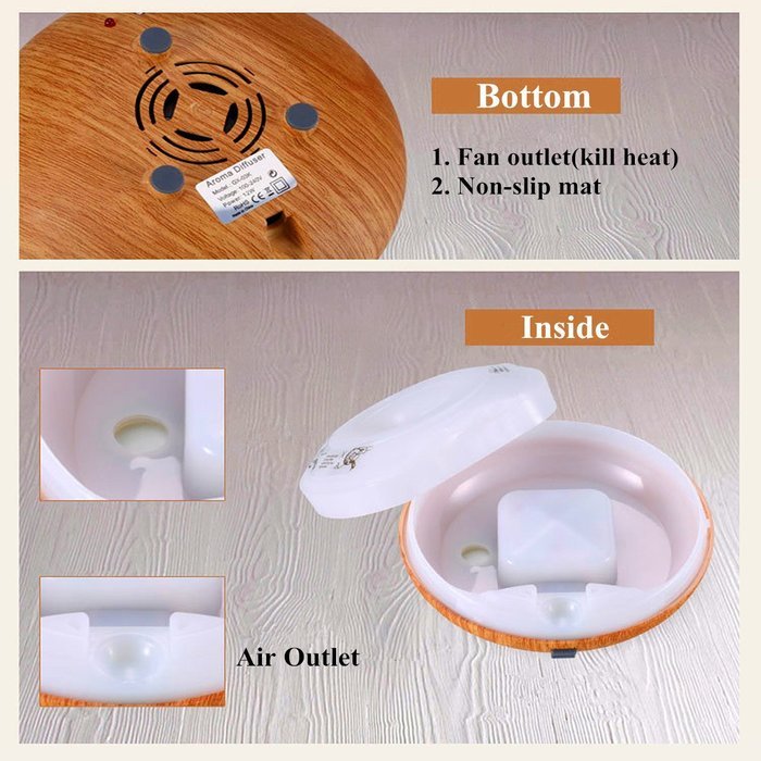 Essential Oil Diffuser Humidifier 150ml with 8-10 Hours Continuous Diffusing and Auto Shut-off - 2 Running Modes... N9