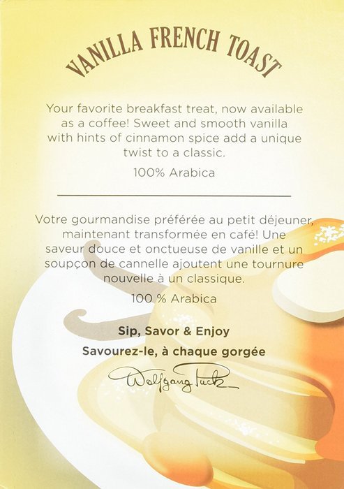 Wolfgang Puck Vanilla French Toast Coffee Keurig K-Cups, 24 Count
