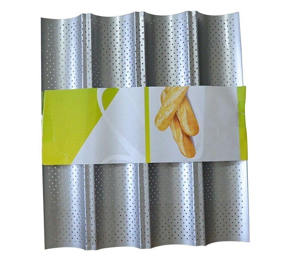 Fasmov Non-stick 4 Baguette Pan Perforated French Loaf Pan French Bread Pan NEW Kitchen Tools