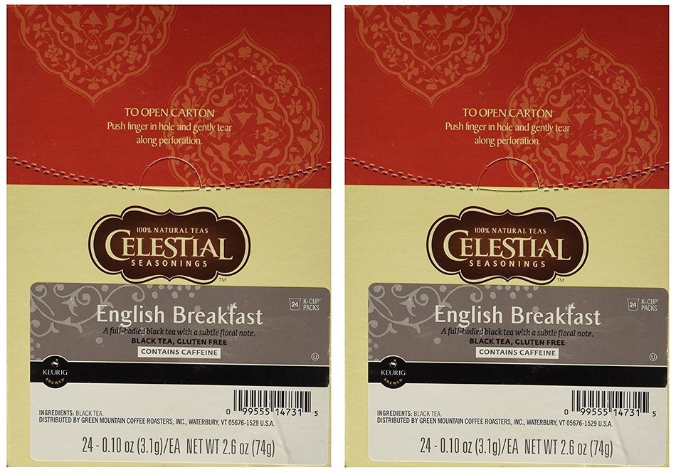 Celestial Seasonings English Breakfast Black Tea K-Cup 48 Count Case for Keurig Brewers