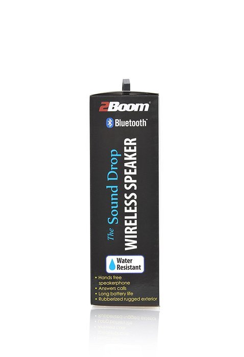 2BOOM Mini Wireless Bluetooth Portable Speaker with Carabiner Shower Suction Cup Black
