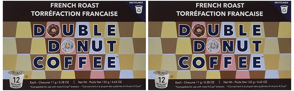 Double Donut French Roast Coffee, in Recyclable Single Serve Cups for Keurig K-Cup Brewers, 24 Count N10