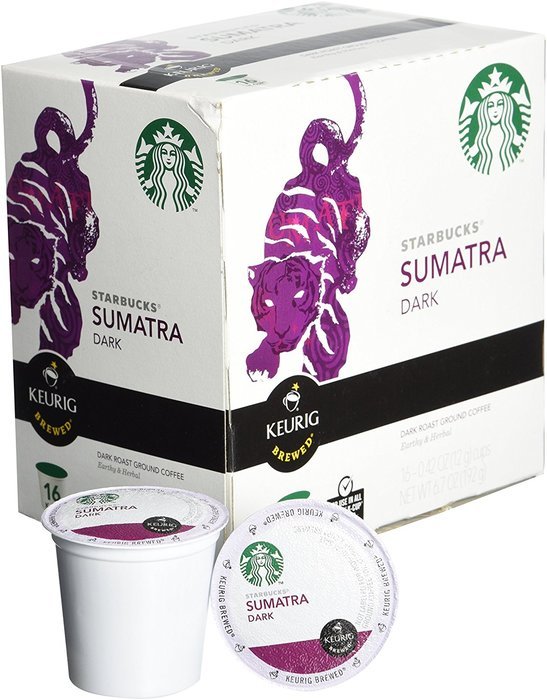 Starbucks Sumatra Dark Roast Coffee Keurig K-Cups, 16 Count N5