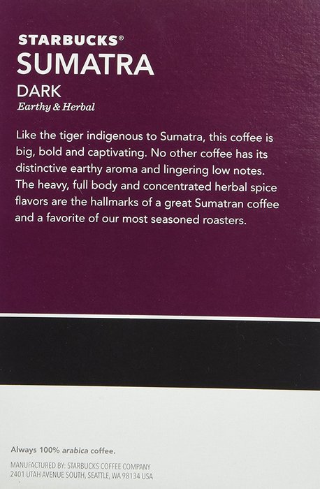 Starbucks Sumatra Dark Roast Coffee Keurig K-Cups, 16 Count N6