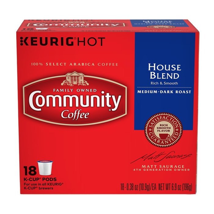 Community Coffee K-Cup Pods, House Blend, 18 Count