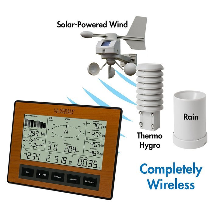 La Crosse Technology WS-2816CH-IT Professional Weather Center, Cherry Finish N3