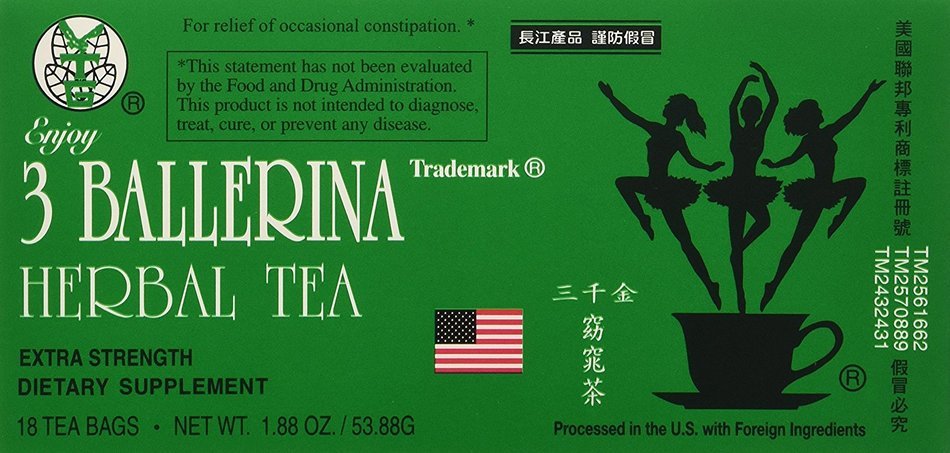 3 Ballerina Diet Tea Extra Strength for Men and Women (6 Boxes x 18 Bags)