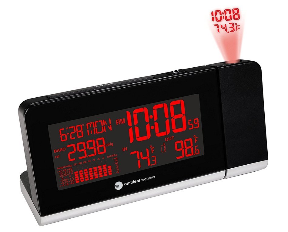 Ambient Weather WS-8460 Projection Clock with 256 Color Changing Ambient Temperature Display, Wireless Temperature... N2