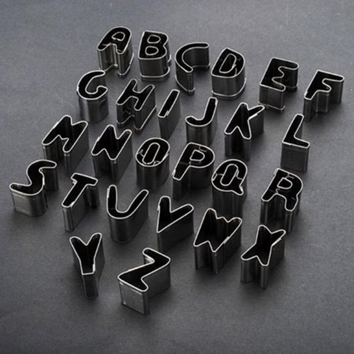Cake & Cookie Cutters 26PCS A-Z English Letters Stainless Steel Cake Cookies Cutter Mold Set N4