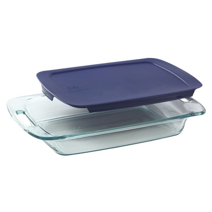 Pyrex Dish With Lid Oblong 9" X 13" Blue