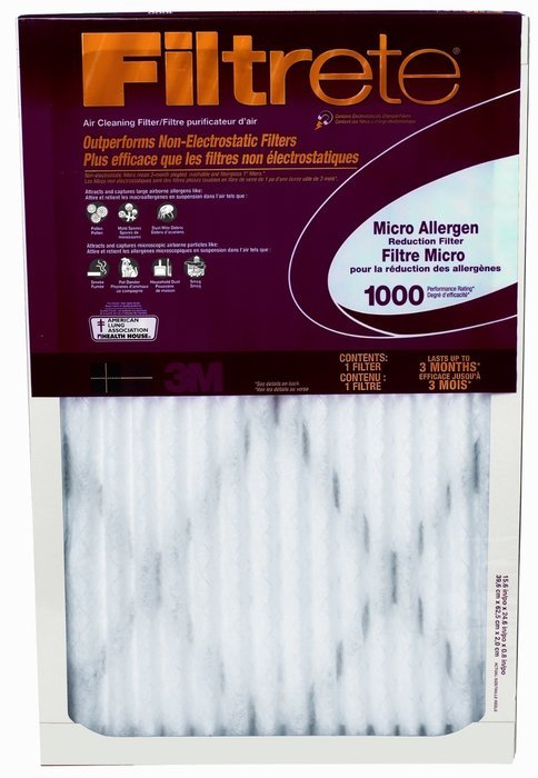 Filtrete Micro Allergen Defense Filter, MPR 1000, 16 x 25 x 1-Inches, 2-Pack N8
