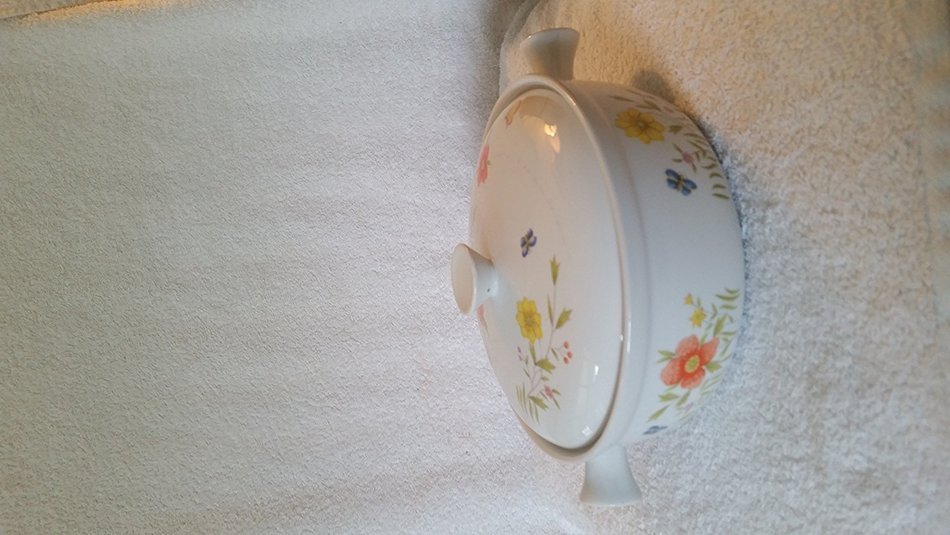 Vintage "Country Flowers" By Andrea Casserole Dish #9227 N2