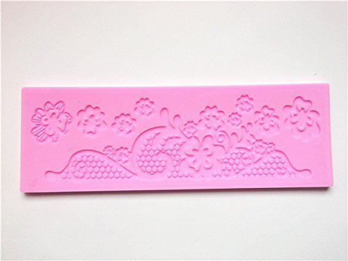 Longzang Flowers Silicone Lace Mat Art Deco Fondant Mold Silicone Molds Craft Mould DIY Cake Decorating L051