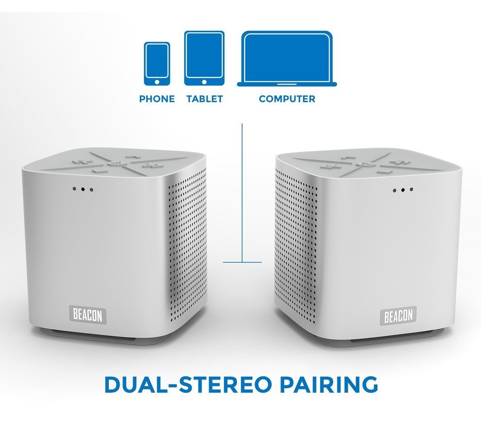 Beacon Audio Blazar Portable Bluetooth Stereo Speaker (Aluminum)