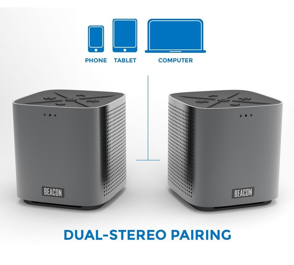 Beacon Audio Blazar Portable Bluetooth Stereo Speaker (Aluminum) N2