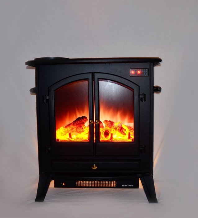 AKDY Electric Fireplace Heater Free standing Black W/Remote Control 20A1 N6