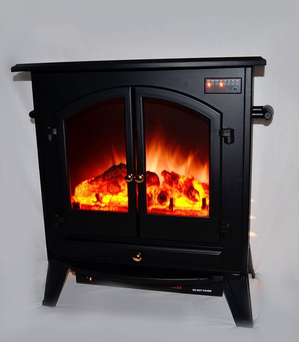 AKDY Electric Fireplace Heater Free standing Black W/Remote Control 20A1 N7