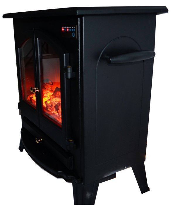 AKDY Electric Fireplace Heater Free standing Black W/Remote Control 20A1 N9