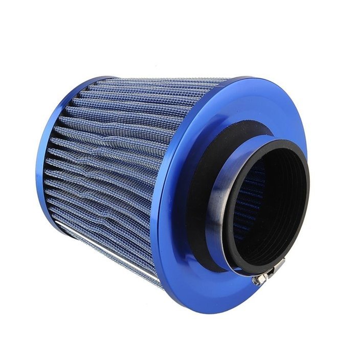 3IN Flow Intake Air Filter For Vehicle 76&155mm Height Blue Stainless Steel