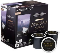 Laughing Man Ethiopia Sidama Coffee Keurig K-Cups, 16 Count N2
