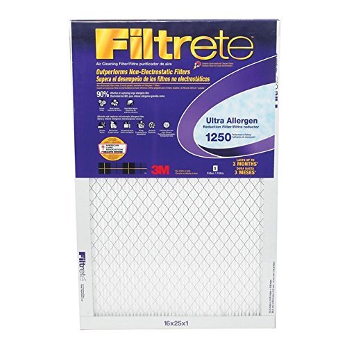 14x25x1, Filtrete Ultra Allergen Reduction Furance Filter Air Filter, MERV 11, by 3m