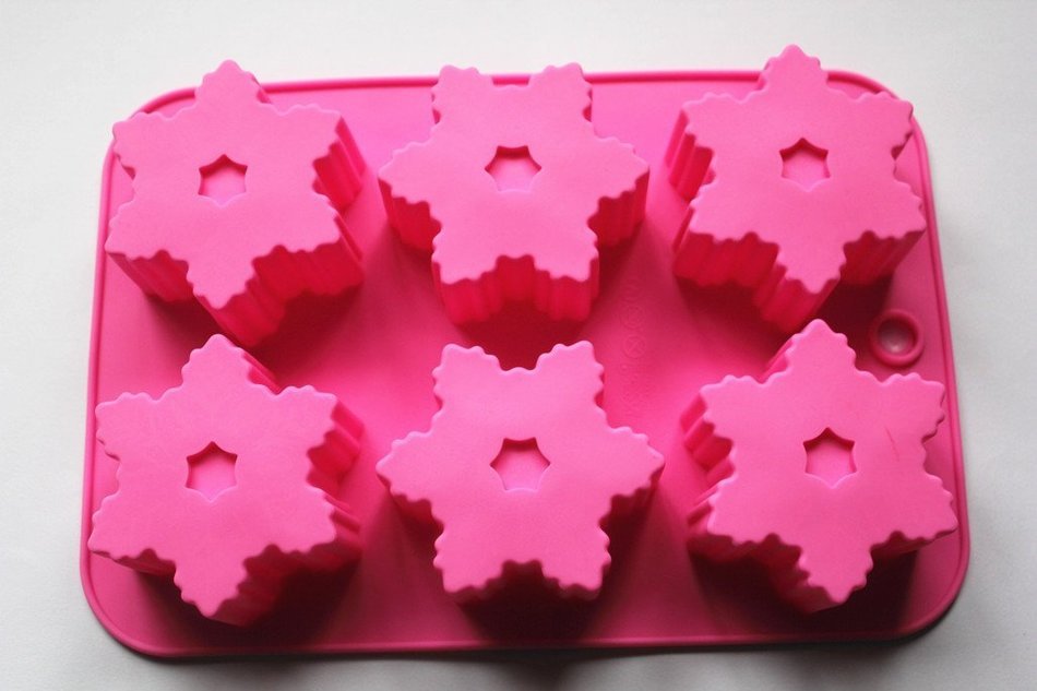 1 X 6 Cavity Snowflake Silicone Cake & Chocolate mold Baking Handmade Soap molds N3