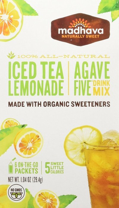 Madhava Gluten Free AgaveFive Iced Tea Drink Mix, Lemonade, (Pack of 6) N3