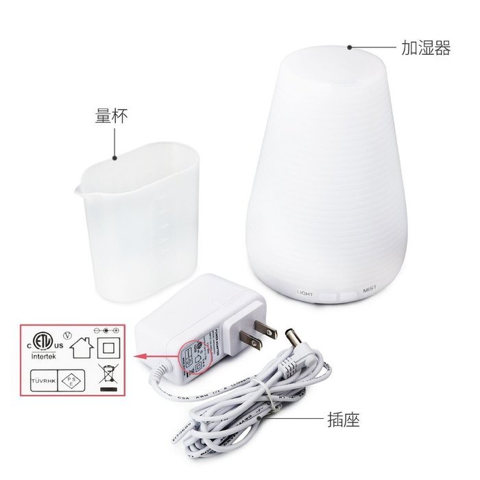Essential Oil Diffuser, Eonfine 100ml Aromatherapy Oil Diffuser Ultrasonic Mist Air Humidifier with 7 Color Changing... N7