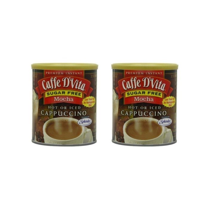 Caffe D'Vita Sugar Free Mocha Instant Cappuccino, 8.5-Ounce Canisters (Pack of 6) N9