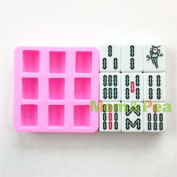Mom&pea 0611 Mahjong Suo Shaped Silicone Mould for Fondant Cake Sugar Paste Cake Decoration 3d Cake Toppers Mold... N2