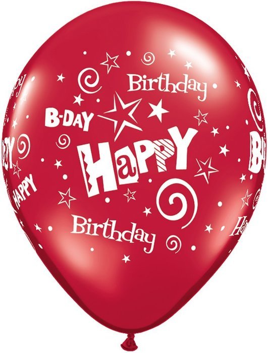 Pioneer Balloon Company 50 Count Birthday Stars & Swirls Latex Balloon, 11", Assorted
