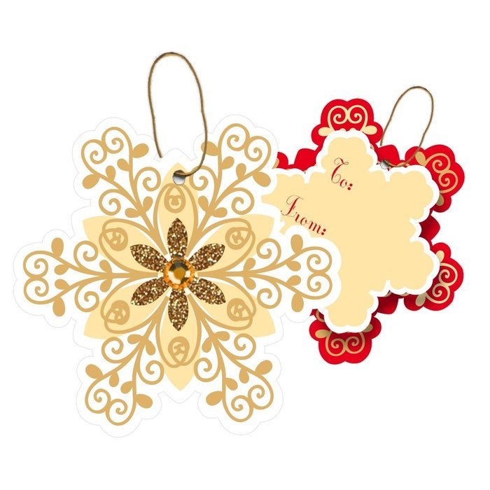 Jillson Roberts BXTS605 100 Count Bulk Christmas Cupcake String Tie Gift Tags, Multicolor