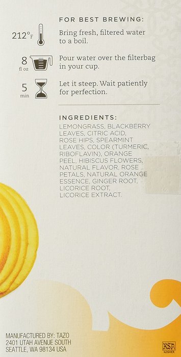 Tazo Wild Sweet Orange Tea 20ct Box N5