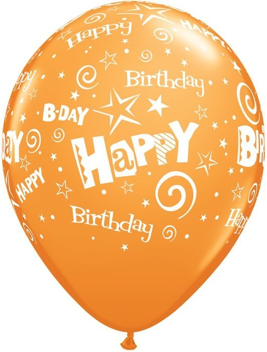 Pioneer Balloon Company 50 Count Birthday Stars & Swirls Latex Balloon, 11", Assorted N2