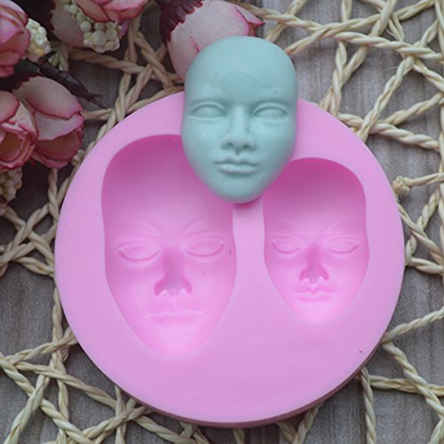 "Human Face Silicone Fondant Mold Chocolate Polymer Clay Mould" shopping