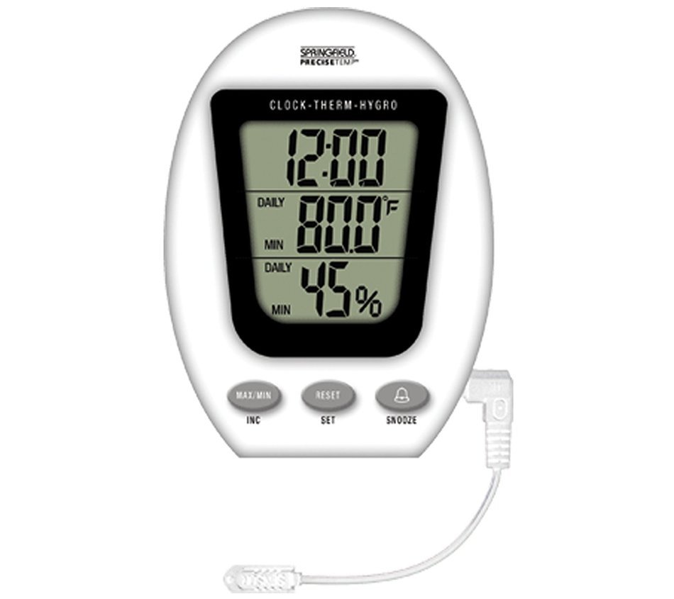 Springfield Tri-View Digital Thermometer Hygrometer and Clock