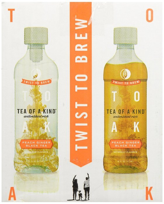 Tea of a Kind Black Tea, Peach Ginger, 16 Ounce (Pack of 12) N3