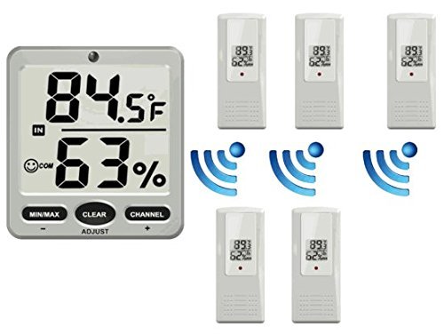 Ambient Weather WS-07 Big Digit 8-Channel Wireless Thermo-Hygrometer