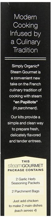 Simply Organic Garlic Herb Chicken Steam Gourmet Parchment and Seasoning Kit, 1.42 Ounce N4