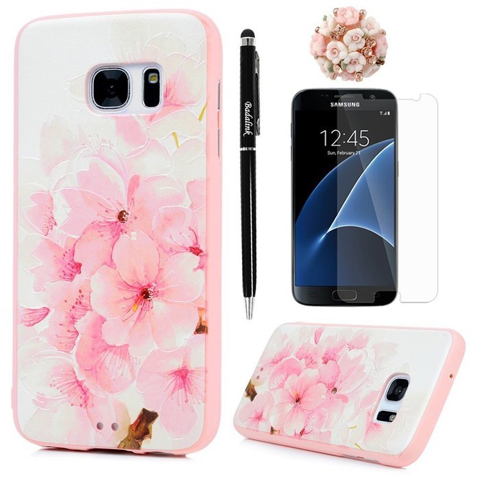 Badalink Galaxy S7 Case Shockproof Drop Protection Soft TPU Rubber Bumper Protective Back Cover Slim-Fit Flexible... N46