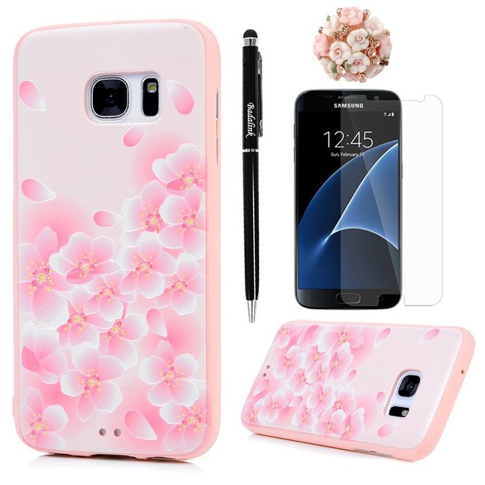 Badalink Galaxy S7 Case Shockproof Drop Protection Soft TPU Rubber Bumper Protective Back Cover Slim-Fit Flexible... N51