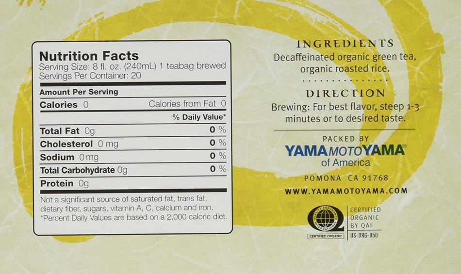 Yamamotoyama DECAF Green Tea With Roasted Brown Rice