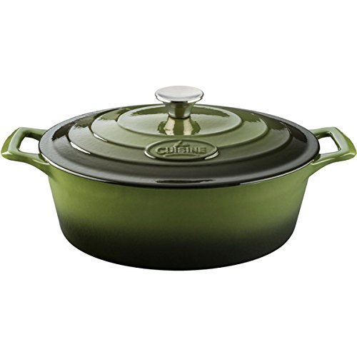 La Cuisine 4.75-quart Green Enamel Finished Cast Iron Oval Casserole Dish