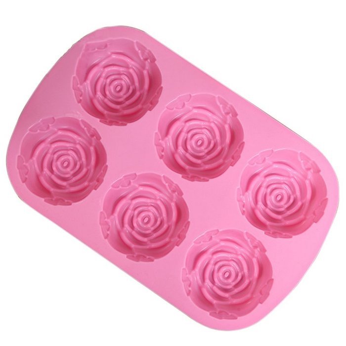 Seedan Silicone Baking Cups Cake Pan Muffin Tin Handmade Biscuit Chocolate Ice Cube Tray DIY Mold (Flower, Red... N5