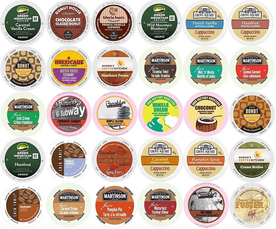 30-count K-cup for Keurig Brewers ALL FLAVORED Coffee Variety Pack Featuring Green Mountain, Donut House, Grove...